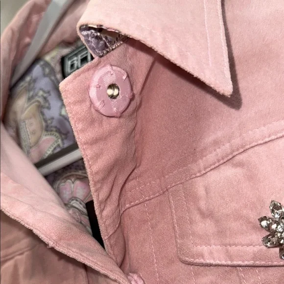Berek Light Pink Jean Jacket with Embellished Buttons - Picture 7 of 9